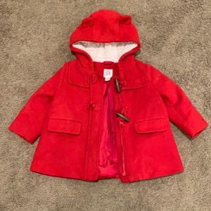 Baby GAP red wool duffel coat in size 12-18 months